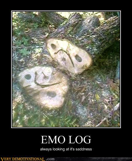 emo log cutting itself - meme