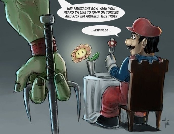 Mario meets Turtles - meme