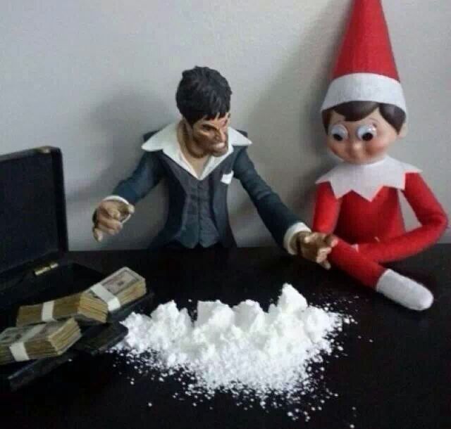 elf on the shelf high on own supply - meme