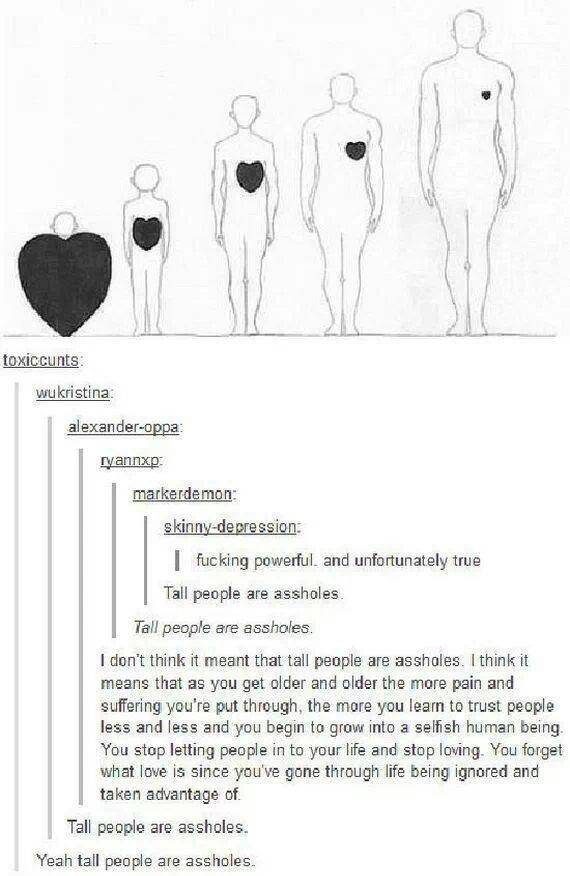 tall people are assholes - meme