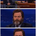 Ron Swanson giggle awwww