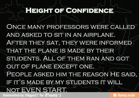 height of confidence - meme