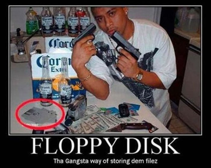 Floppy disk homes. - meme