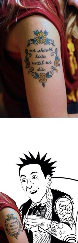 Stupid tattoo  - meme