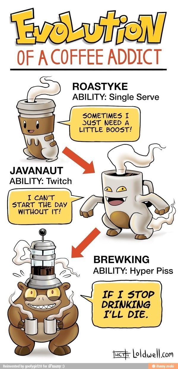 If coffee was a pokemon - meme