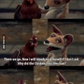 A Fox finally finds out Why the chicken crossed the Road!