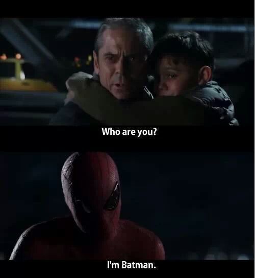even spiderman wanna be batman - meme