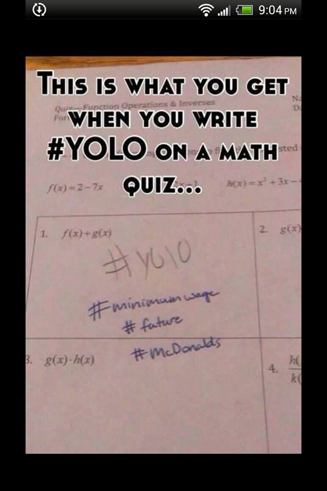 This is what happens if you put yolo on a test  - meme