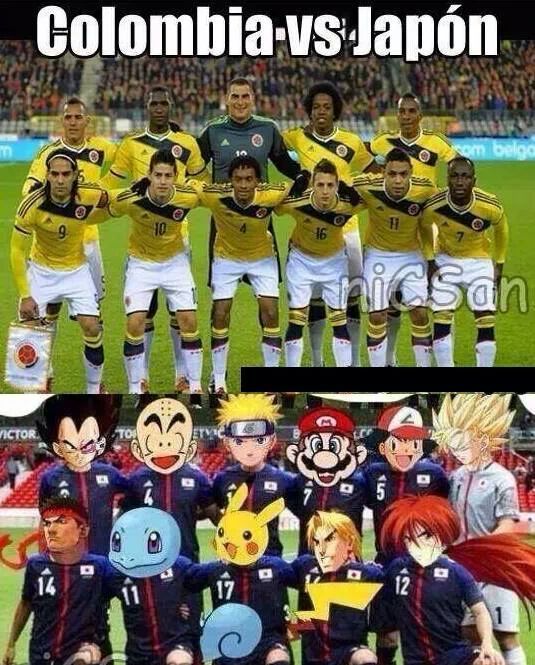 colombia vs japon - meme