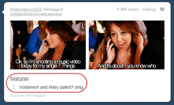 you-know-who loves miley~~~ - meme