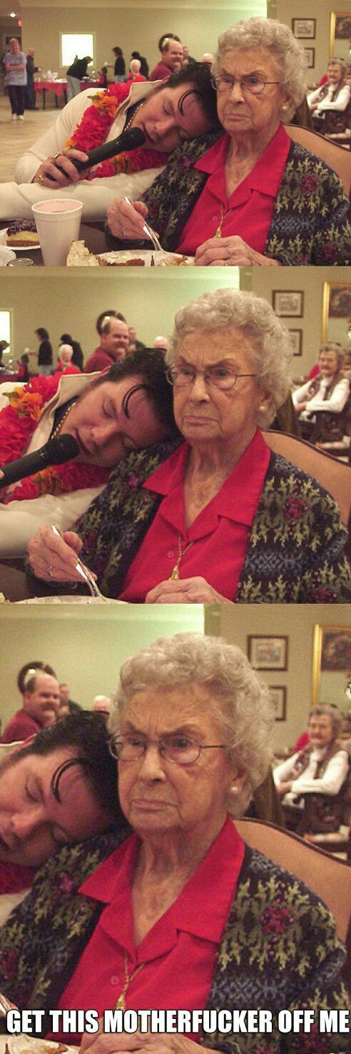 Grandma is not amused - meme