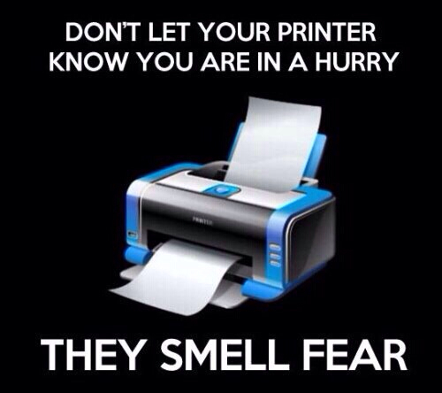 Printers are bad very very bad - meme