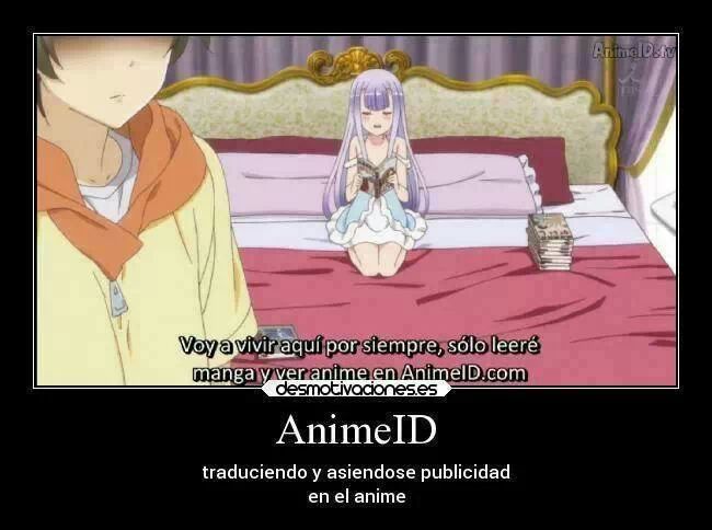AnimeID haciendo publicidad de si misma en la traduccion de los animes - meme
