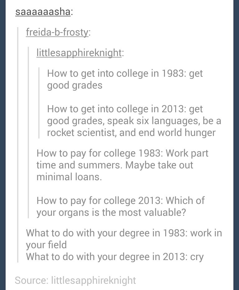 the truth about college - meme