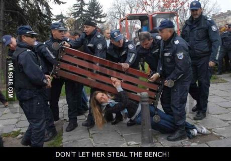 dont steal that bench! - meme
