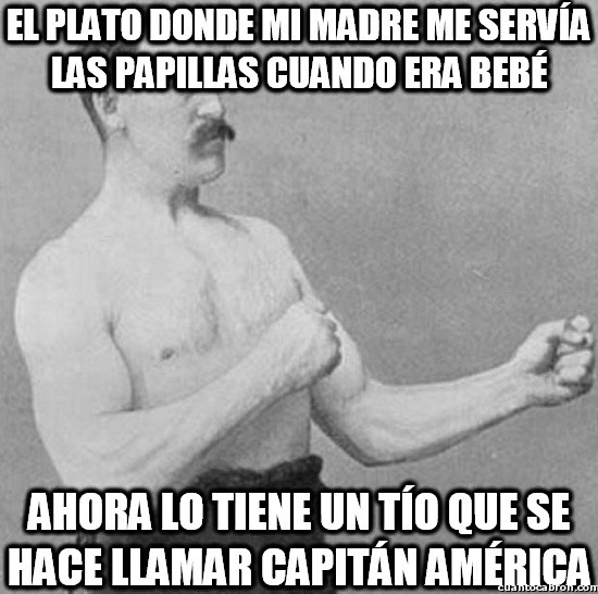 Overly Manly Man y el Escudo Del Capitan America - meme