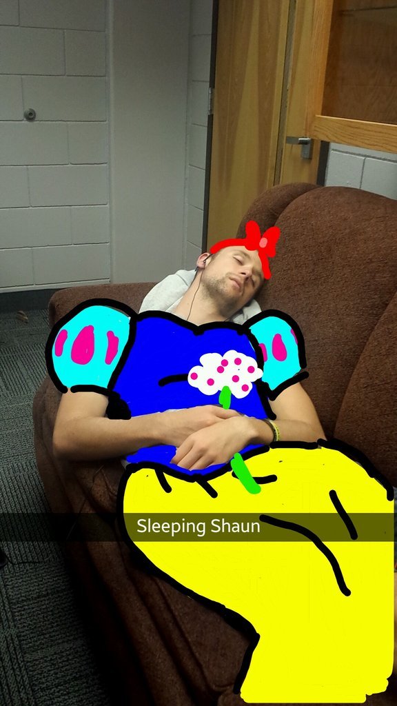 snapchat and sleeping friend - meme