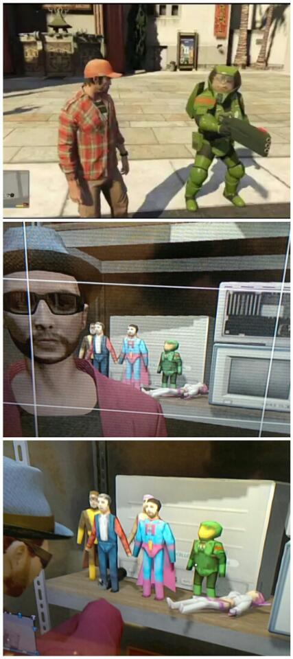master chief and superman in gta v - meme