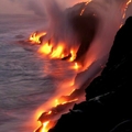 lava flowing into ocean here in Hawaii