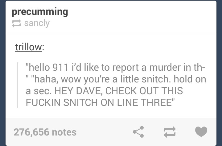 You're a little snitch. - meme