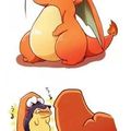 Charizard has second thoughts on devouring little Cyndaquil