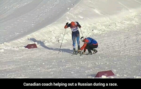 Canadian coach helping - meme