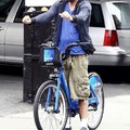 Leonardo DiCaprio diding a bike