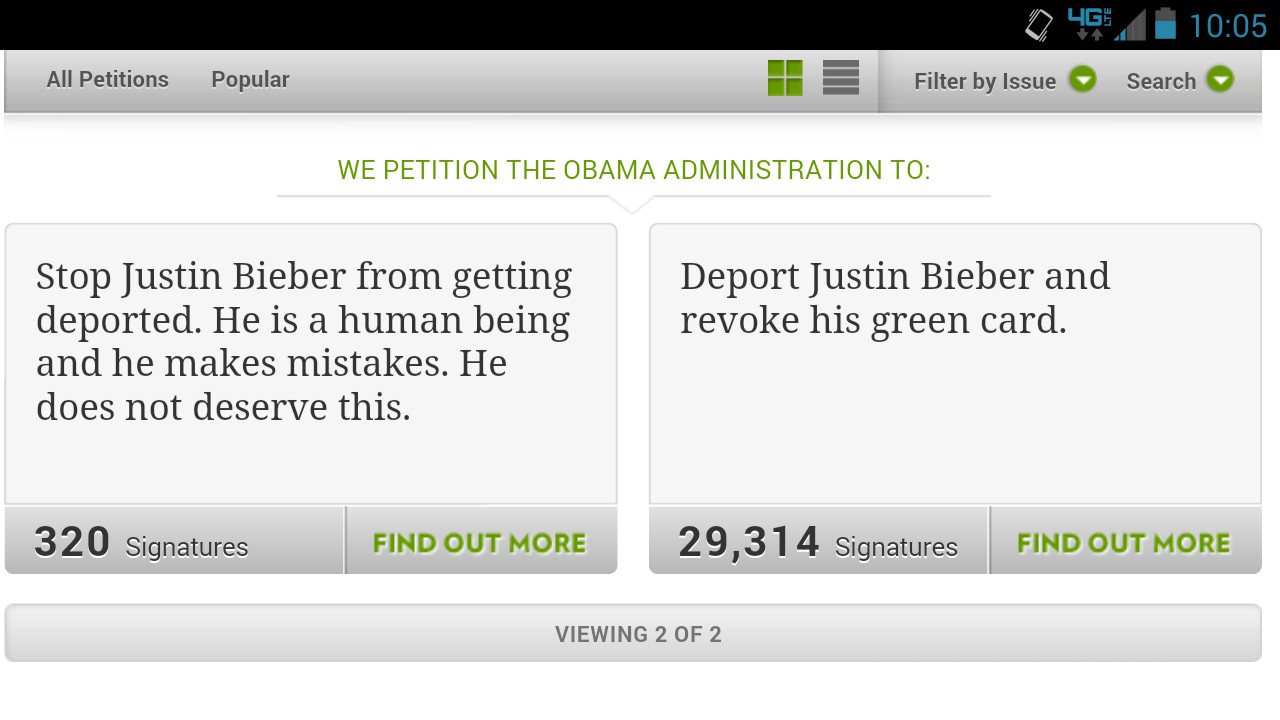 Petition to deport Justin Beiber - meme