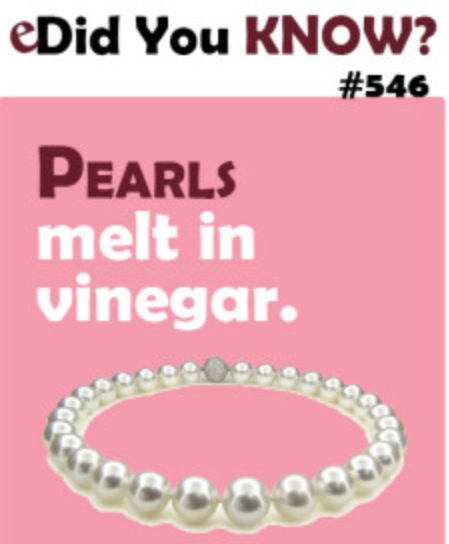 Pearls melt in vinegar - meme