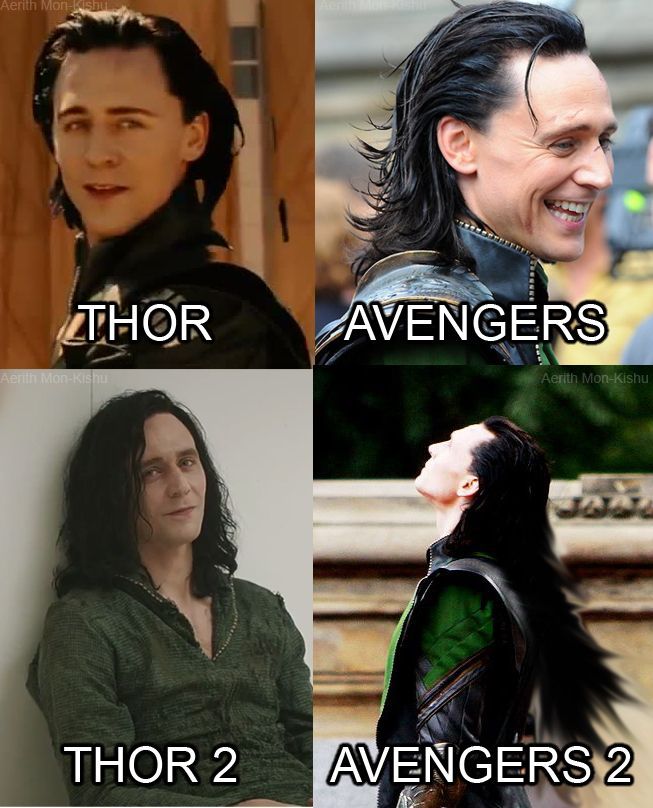 Loki's hair evolution - meme