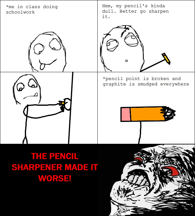 I hate pencil sharpeners - meme