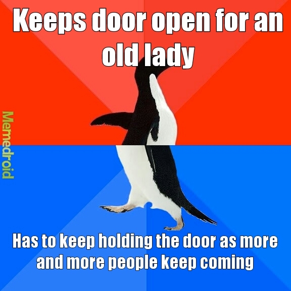 He's a doorman now... - meme
