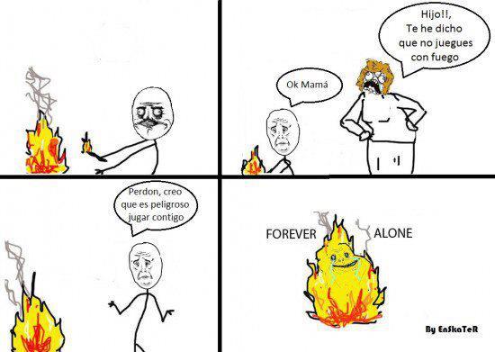 fuego alone - meme