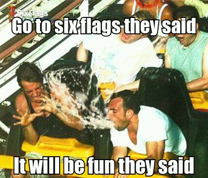 My poor friend elliot (left) and his cousin (right) at six flags. - meme