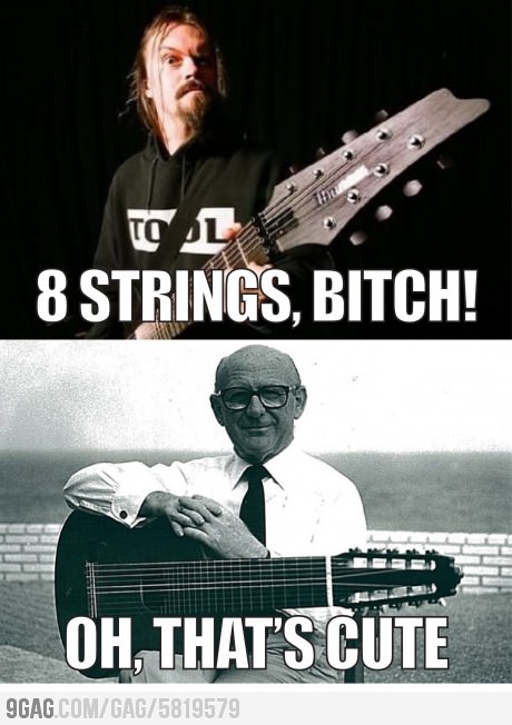 8 strings bitch! - meme