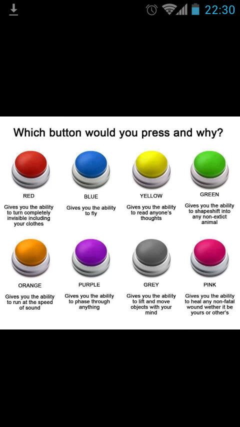 I would press blue! - meme