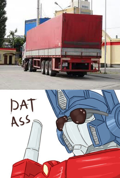 Optimus likes what he sees - meme