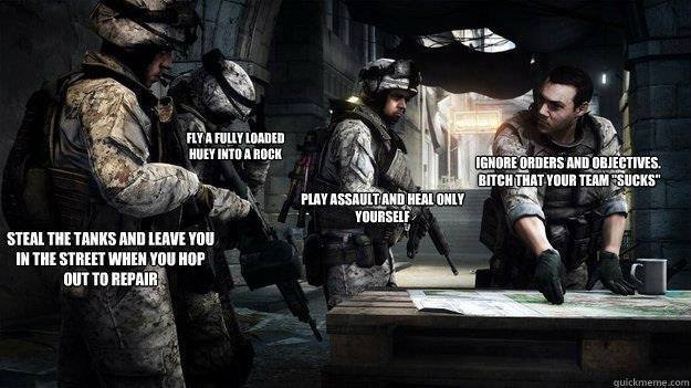 when CoD players come to battlefield like they the shit - meme