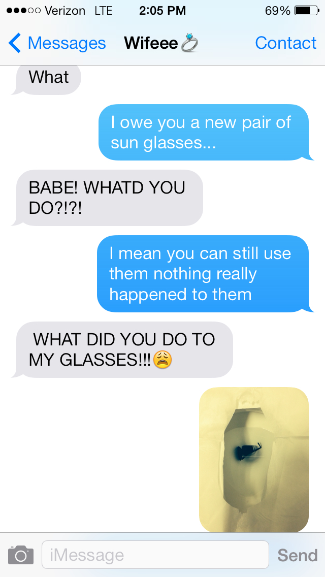 Sunglasses in toilet  - meme