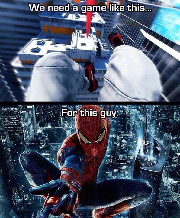 Mirrors Edge + Spider-Man = SPIFFY - meme