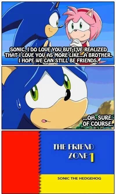 even sonic got friend zoned. - meme