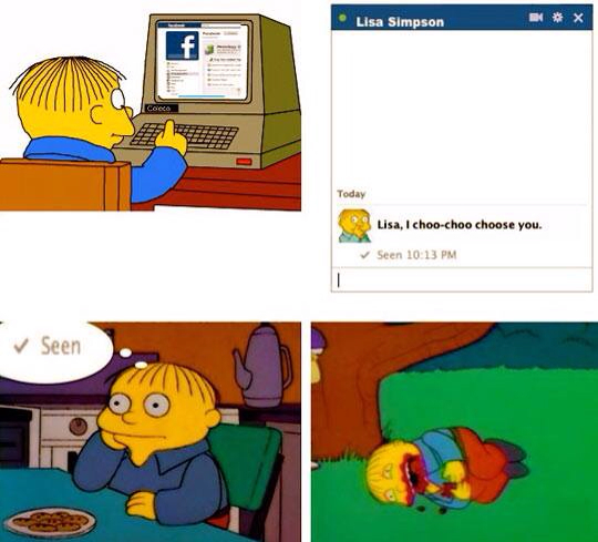 The pain of Facebook chat  - meme