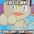 why cartoons don't have 3 fingers