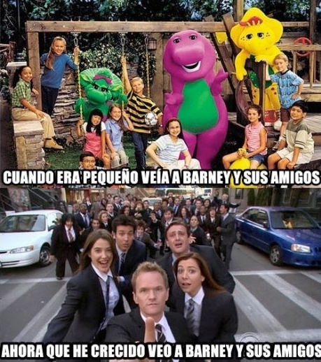 El titulo está viendo Barney - meme
