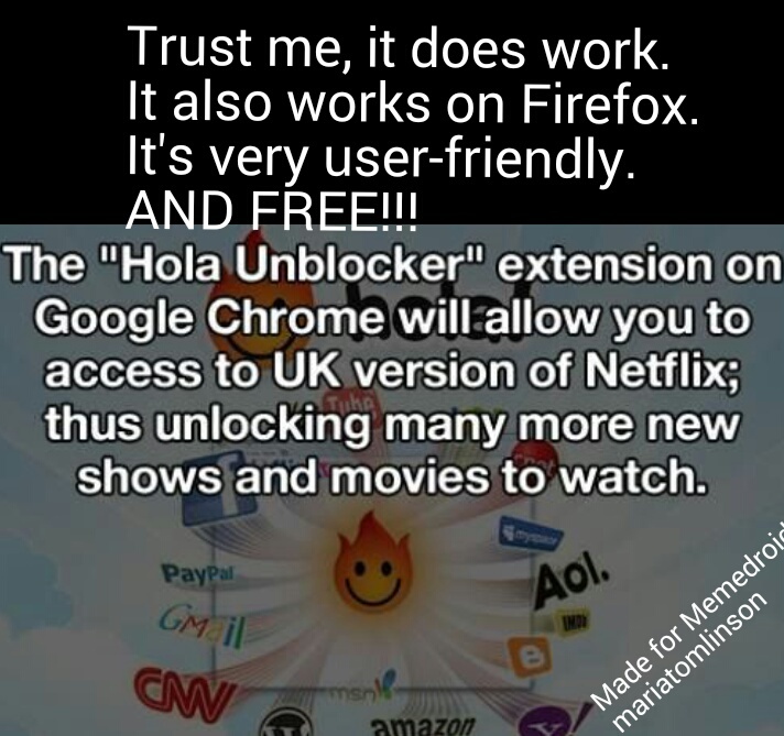 It seriously does work. I'm watching Canadian Netflix now. - meme