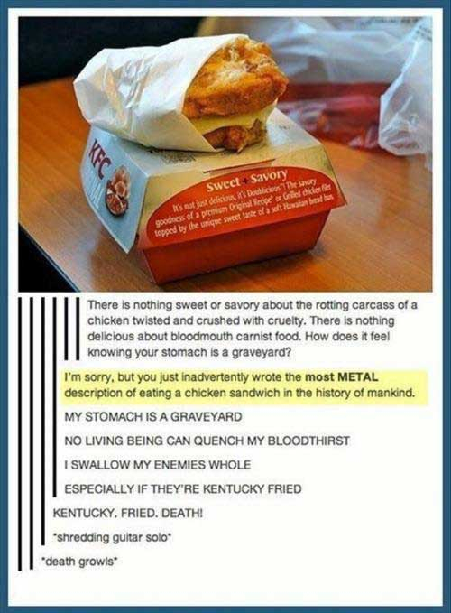 metal chicken sandwich - meme