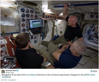 astrounats watching world cup in space! - meme
