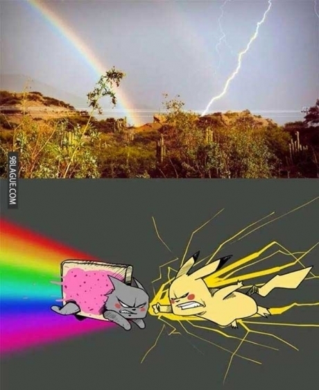 Nyan cat Vs. Pikachu :3 - meme