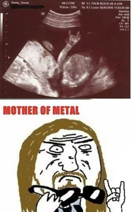 bébé fan du métal rock - meme