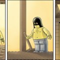 the hanging of Lego man